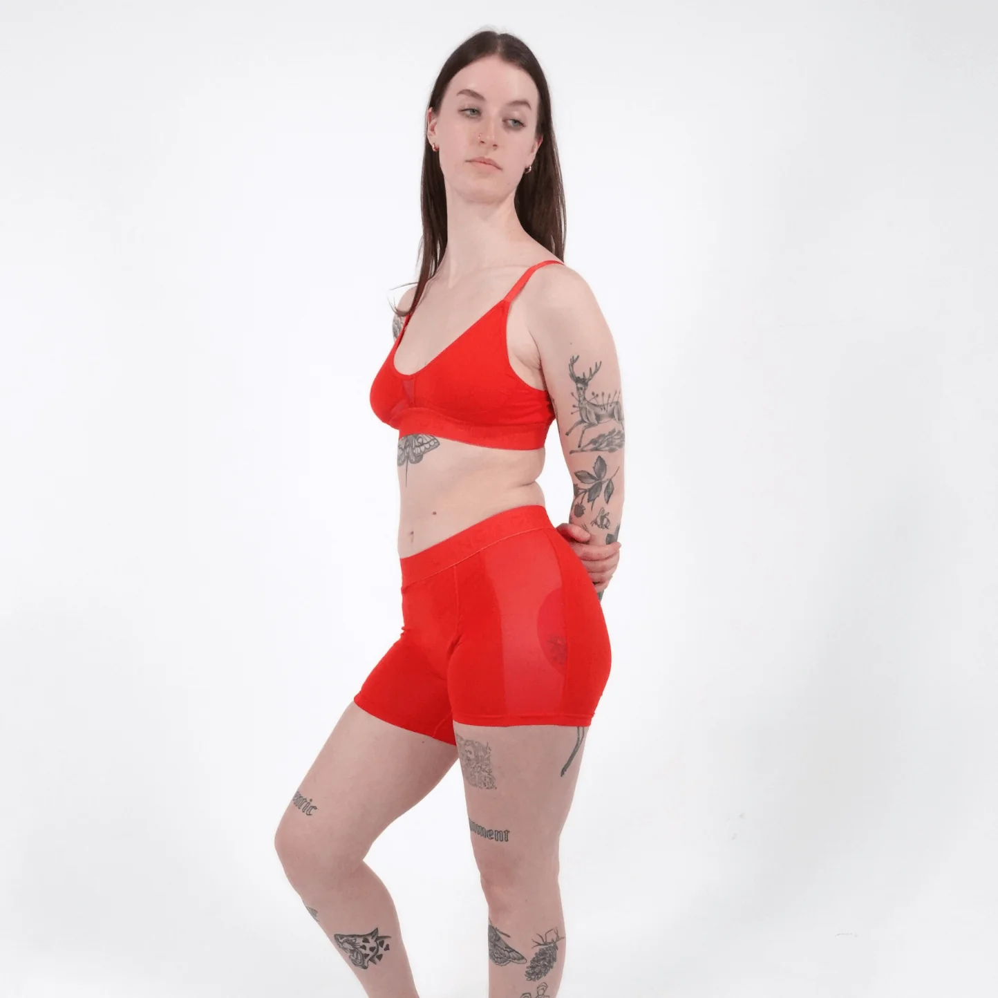 Originals Bria Women's Boxer Brief - Mesh Panels - Scarlet - Image 5