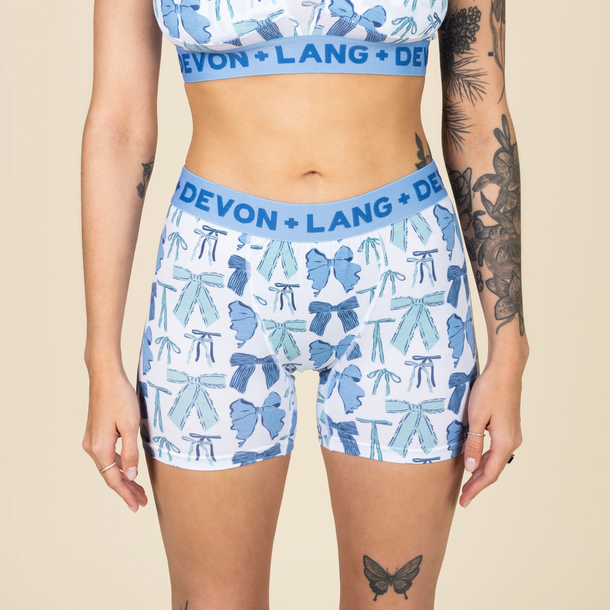 Originals Bria Women's Boxer Brief - Blue Bows - Image 3