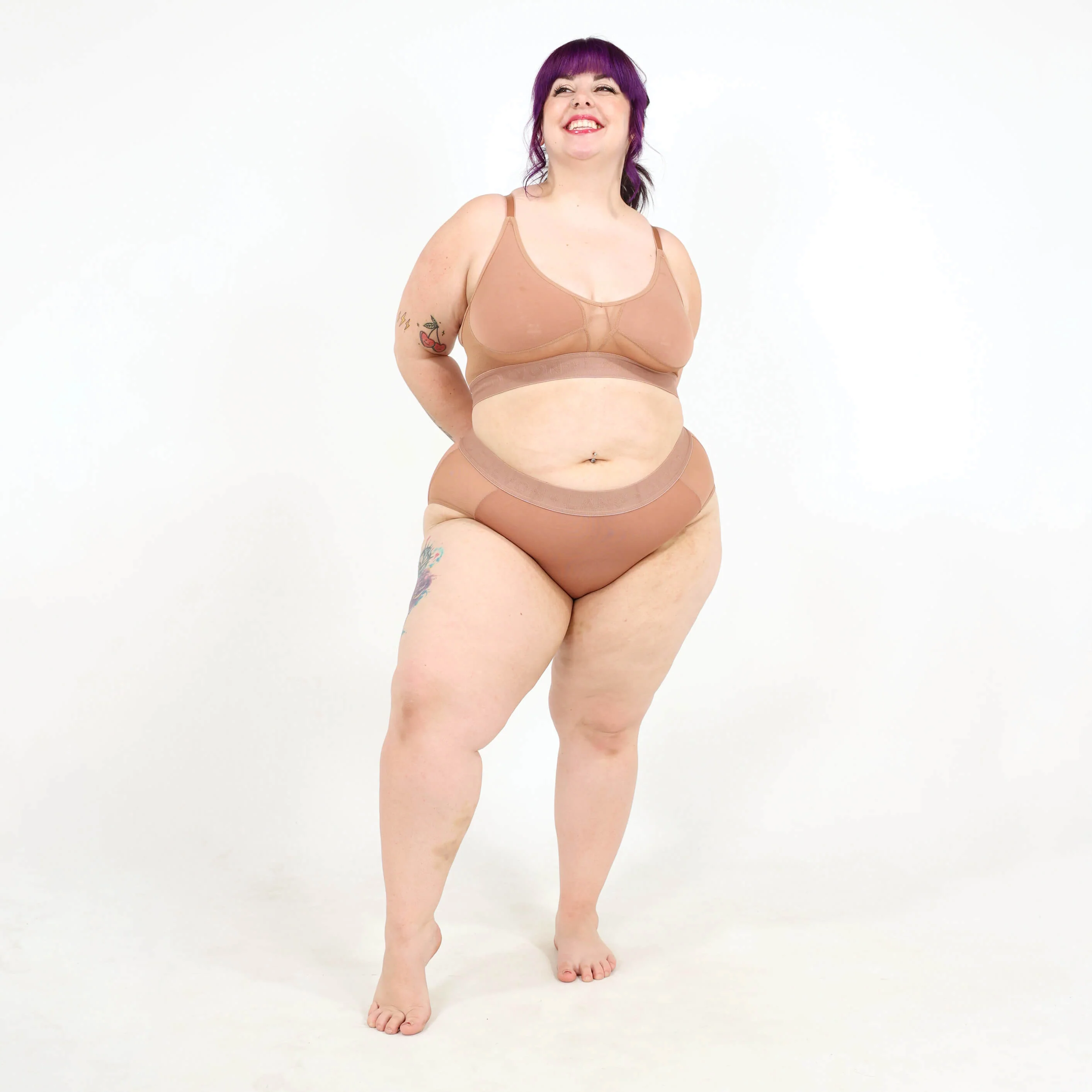 Originals Bria Bikini Brief - Mesh Panels - Bronze - Image 9