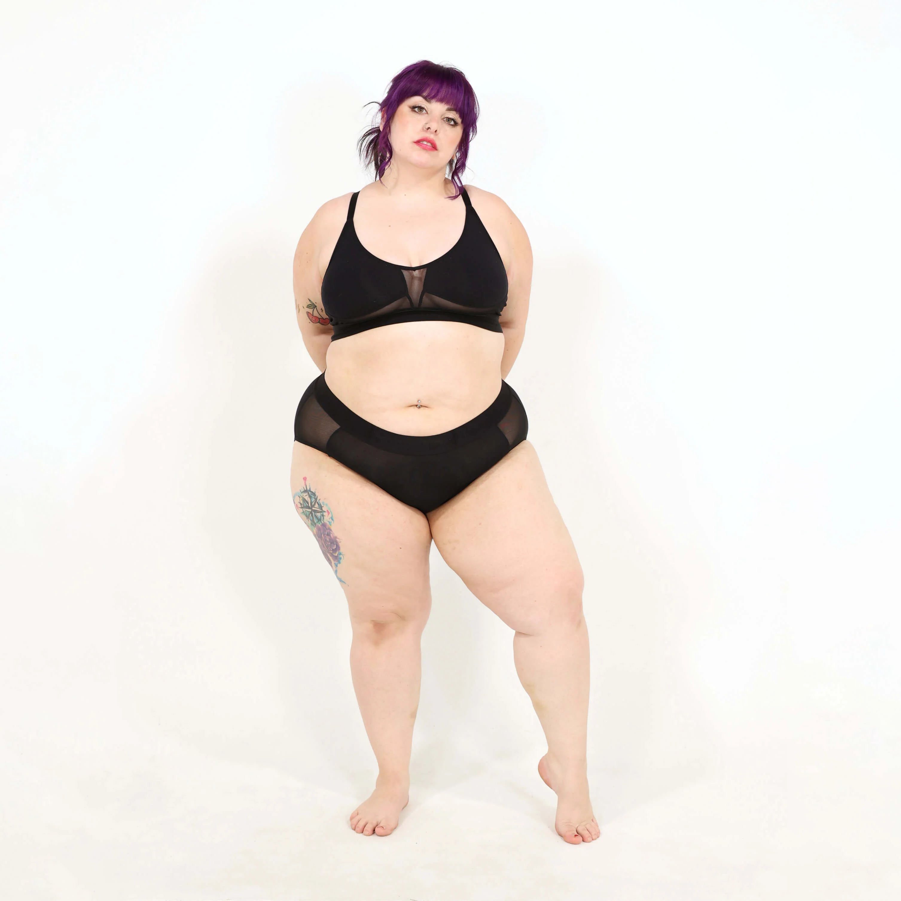 Originals Bria Bikini Brief - Mesh Panels - Obsidian - Image 6