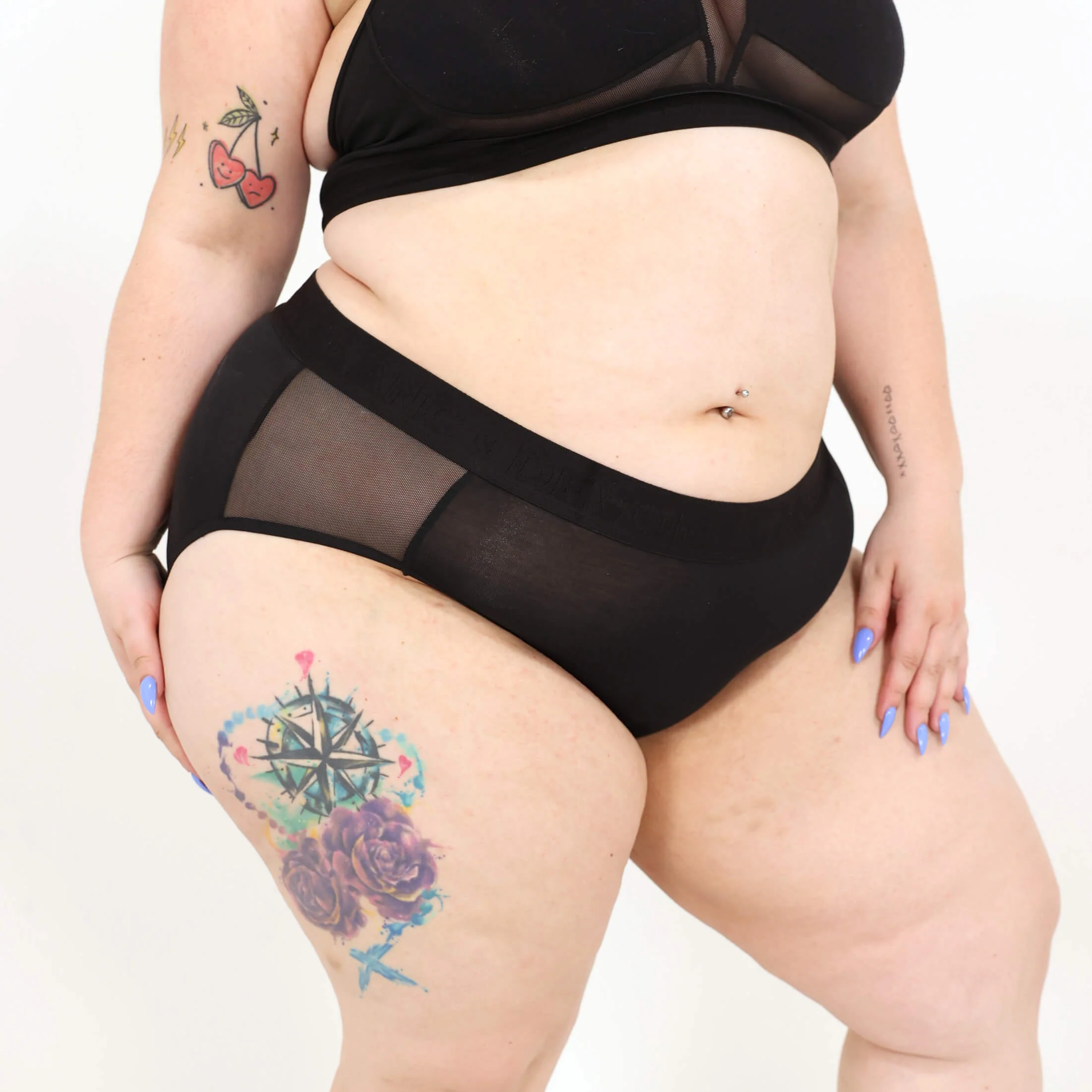 Originals Bria Bikini Brief - Mesh Panels - Obsidian - Image 8