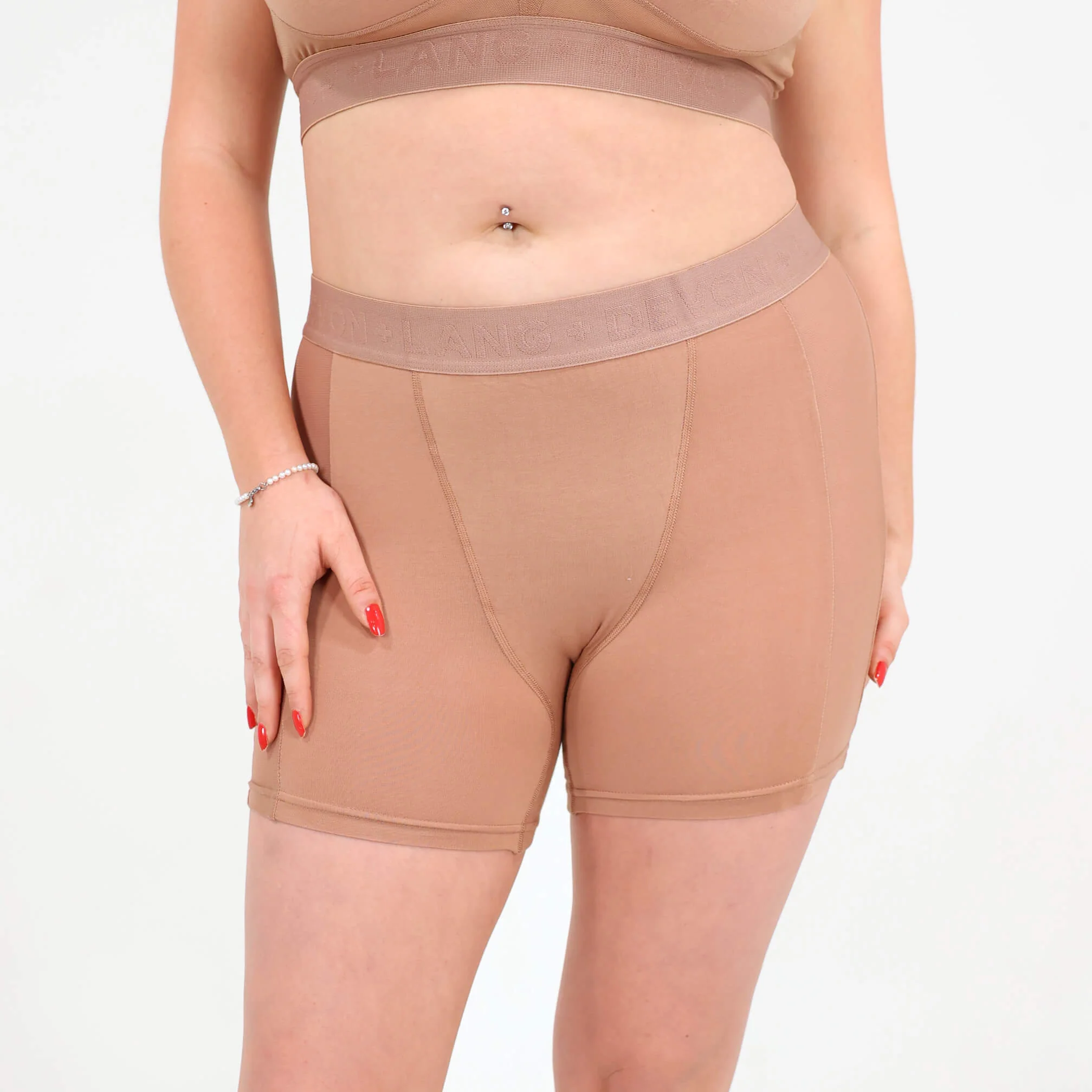 Originals Bria Women's Boxer Brief - Mesh Panels - Bronze - Image 6