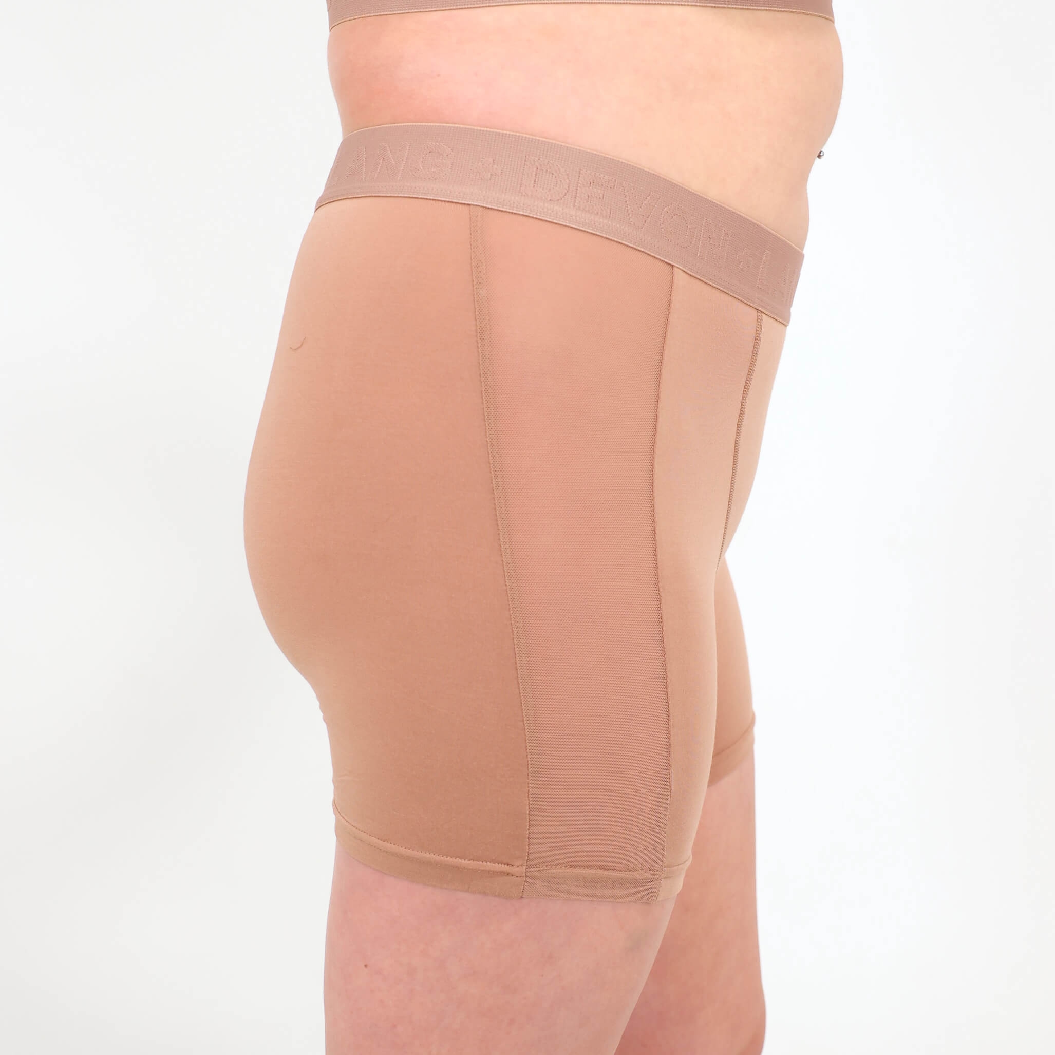 Originals Bria Women's Boxer Brief - Mesh Panels - Bronze - Image 7