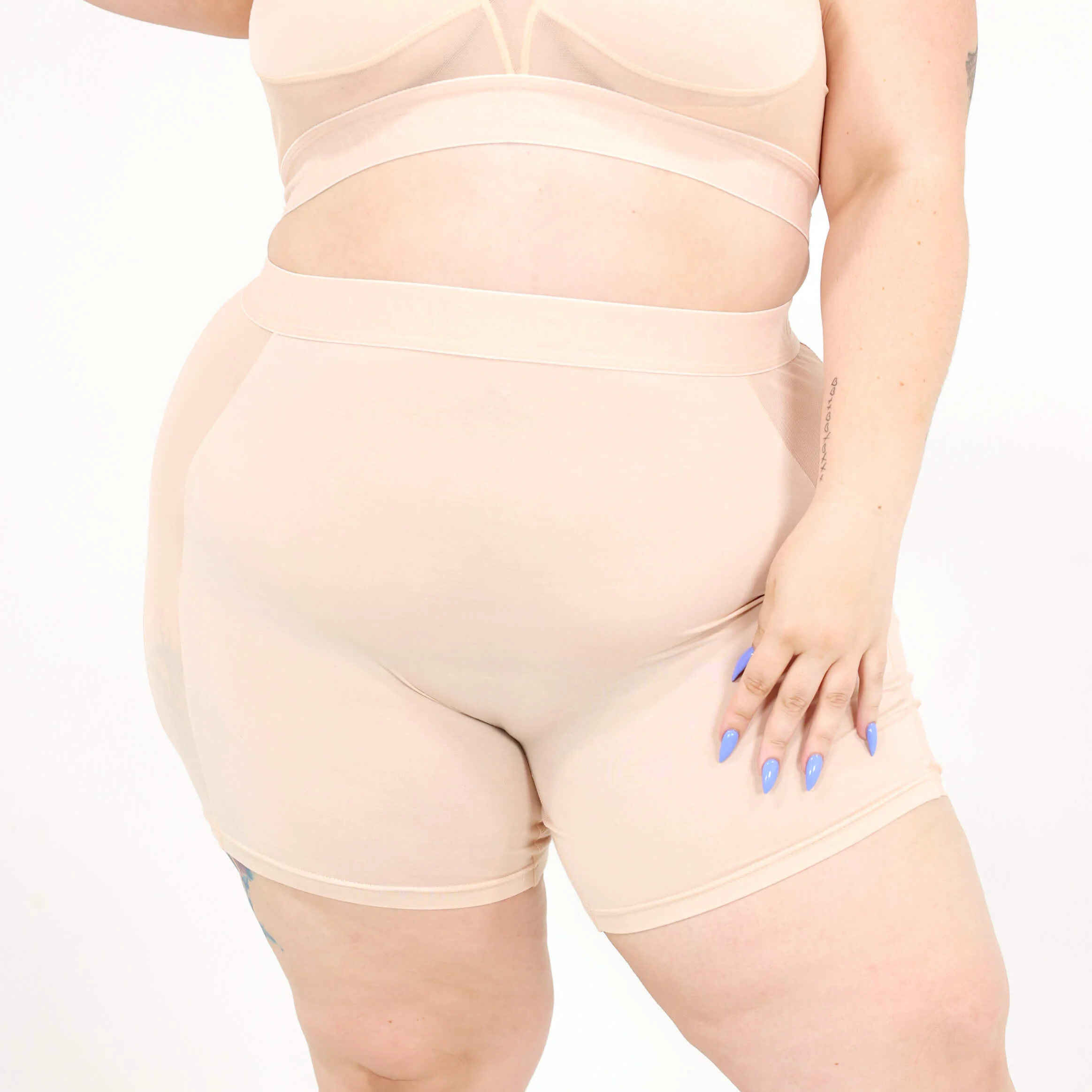 Originals Bria Women's Boxer Brief - Mesh Panels - Sand - Image 6